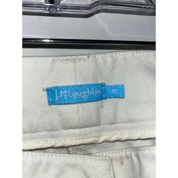 J. McLaughlin Ivory Straight-Leg Classic Five-Pocket Women's Pants Size 10 - Picture 5 of 11
